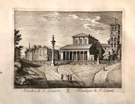 Calcografia di Giuseppe Vasi Basilica di S. Lorenzo 1796 Roma